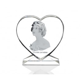 Coeur photo laser sur socle Coeur photo laser sur socle