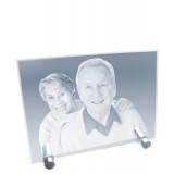 Grande plaque photo laser sur pieds métal