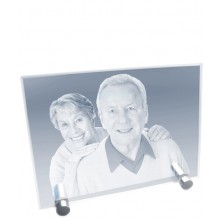 Grande plaque photo laser sur pieds métal